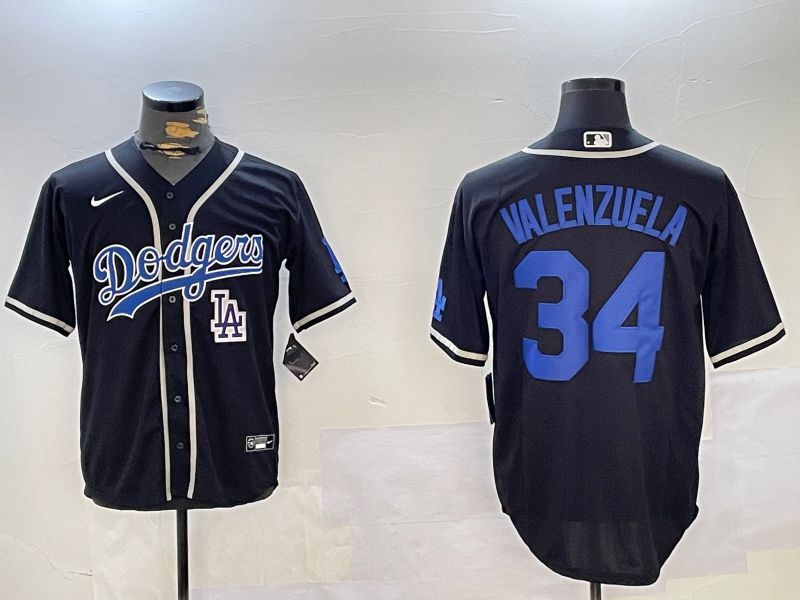 Men Los Angeles Dodgers #34 Valenzuela Black Game 2024 Nike MLB Jersey style 11205->los angeles dodgers->MLB Jersey